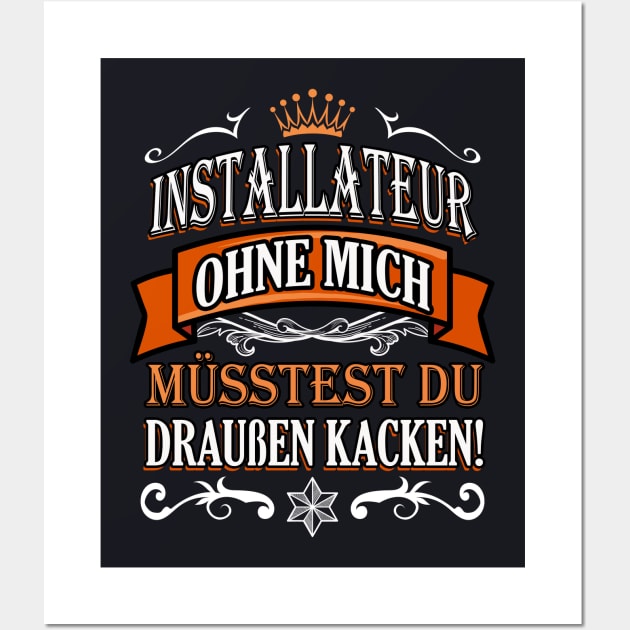 Lustiger Spruch Klempner Installateur Geschenke Wall Art by Foxxy Merch